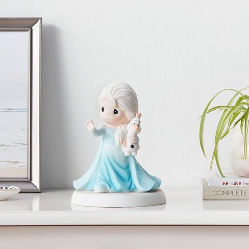 Precious Moments Disney Showcase Frozen | There's Snow Like You Bisque Porcelain Figurine | Elsa & Olaf | Disney Decor & Gifts | Hand-Painted in Saudi Arabia