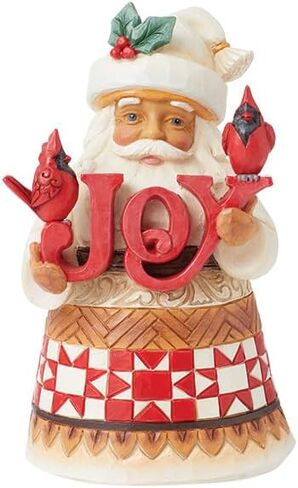Enesco Jim Shore Heartwood Creek Santa مع تمثال بحجم نصف لتر من جوي آند كاردينالز، 5.24 بوصة، متعدد الألوان in Saudi Arabia