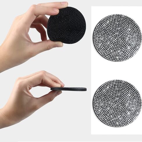 2 Pack Bling Car Cup Holder Coaster,Fashion Anti-Slip Shockproof Universal Vehicle Cup Holders Coasters Insert Bling Crystal Rhinestone Car Accessories for Women (Silver) in Kuwait