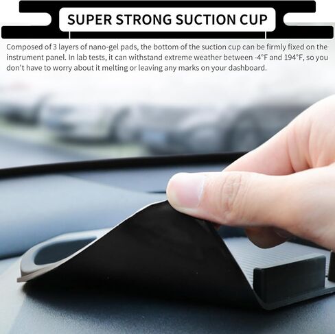 1 PC Multifunction Car Phone Mount for Dashboard, 4.33In x 7.87In Soft Silicone Vehicle Smartphone Holder with Phone Number Plate, Universal Dual Card Slot Automotive Phone Mount (Black) in Saudi Arabia
