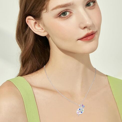 Art Palette Necklace Sterling Silver Palette Necklace CZ Artist Paint Palette and Brush Pendant Jewelry Gifts for Girl Women Art Teacher in Kuwait