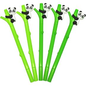 9PCS Cute Panda Pens Novelty Animal Pens Panda Climbing Tree Pens Kawaii Rollerball Pen 0.5 mm For School Party Birthday Christmas Office