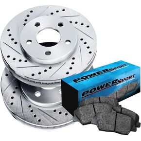 BRAKELABS POWERSPORT Rear Brakes and Rotors Kit |Rear Brake Pads| Brake Rotors and Pads| Ceramic Brake Pads and Rotors |fits 2012-2021 Hyundai Elantra GT, Veloster; Kia Forte, Forte Koup, Forte5, Soul