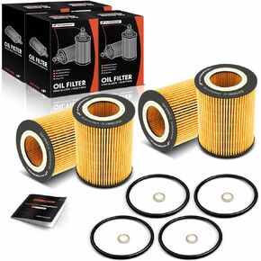 A-Premium 4-PC 10K Miles Protection Oil Filter Compatible with BMW 320i, 323Ci, 323i, 323is, 325Ci, 325i, 325xi, 328Ci, 328i, 328is, 330Ci, 330i, 330xi, X5, 525i, 525xi, 528i, 530i, 530xi & Ford GT
