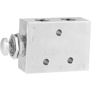TAC2-41P Toggle Valve, 2 Position 3 Way Air Pneumatic Knob Control ON/OFF Air Control Toggle Valve Type Mushroom Push Button 2.16 x 1.26inch
