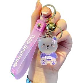 TOU-BEGUIN Cute Cartoon Animals Keychain Decoration, Soft Resin Handbag Accessories Holiday Christmas Gifts for Girls Women in Saudi Arabia