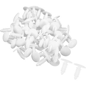 Motoforti Universal Push Bumper Fastener Rivet Clips, 0.51"x0.67", Plastic, White,50pcs