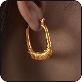 Silver Chunky Ear Cuff Gold Large Teardrop Earrings Thick Gold Hoop Earrings Big Bold Earrings Gold Statement Earrings Fashion Jewelry
