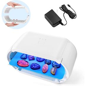 BUSOHA 2 in 1 UV Light for Resin, New Faster Curing Two-Sided UV Resin Light with 48 LED Beads, UV Resin Lamp with Adjustable Time Setting(1m,3m,5min), Resin Accessories for Uniform Resin Curing