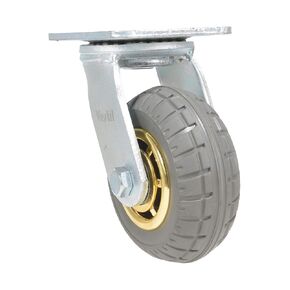 Vestil CST-VE-5X2FF-S Flat-Free Swivel Caster 5 in. Diameter x 2 in. Width 507 Lb. Capacity Gray/Gold