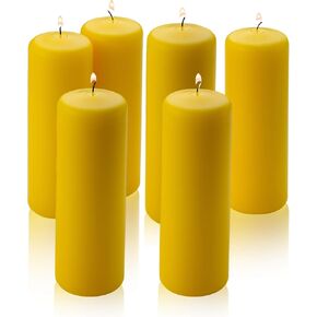 Citronella Pillar Candle - Set of 6 Citronella Candles - 6 inch Tall, 2 inch Thick - 36 Hour Burn Time for Indoor/Outdoor Use