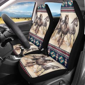 American Flag Deer Car Seat Cover Hunting Style Front Seat Covers 2 pc, Women Men Vehicle Seat Protector Car Mat Covers, Universal Fit Most Vehicle, Cars, Sedan, Truck, SUV, Van
