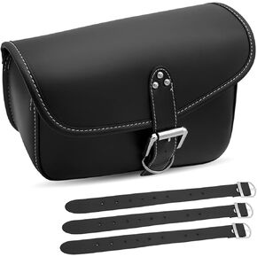 LEIMO KPARTS Motorcycle Swingarm Bag side bag, Black Synthetic Leather Waterproof Swing arm Bags Fit for Harley Davidson Sportster iron 883 XL1200 Softail