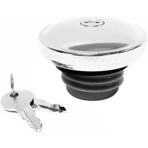 Locking Screw-in Ratcheting Chrome Vented Key Lock Gas Cap Motorcycle Tank Sportster Harley Davidson Dyna Chopper Similar Fuel Caps 03-0320A-A Drag Specialties 141892 Softail 1996-2017 J&P 7200843