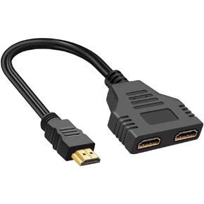 HDMI Splitter 1 in 2 Out Adapter Cable, 1080P HDMI to Dual HDMI 1 to 2 Way,for Dual Monitors Duplicate/Mirror, Support Two TVs at The Same Time, for HDMI HD, LCD, TV