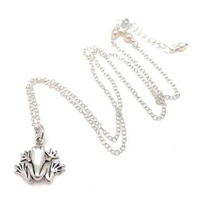 Small Frog Sterling Silver Charm Necklace
