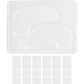 Eyes Mask Mold, 25pcs Transparent DIY Eye Mask Mold Portable Reusable Eye Mask Patch Tray Plate Set