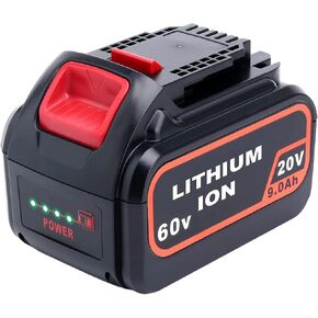 9.0Ah DCB609 Battery Replacement for Dewalt 20V/60V MAX DCB606 DCB612 120V MAX DCB206 DCB204 DCB203 DCB201 Cordless Power Tools Batteries