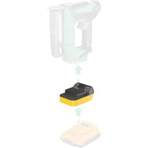 Dual-Tool Adapter for Hitachi 18V Tool or for Metabo (with HPT Logo) 18V Tool - Compatible with DeWalt 20V MAX Battery (No Charging Function) - 1 Adapter Only (Nail Gun Needs Nails to Work)