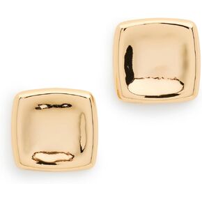 By Adina Eden Women's Solid Large Indented Square Stud Earrings in Kuwait