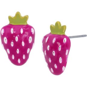 Betsey Johnson Womens Strawberry Stud Earrings