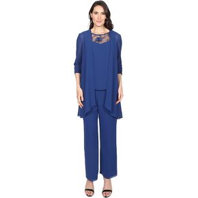 Le Bos womens 3 Piece Embellished Short Sleeve Light Weight Pant Set