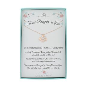 Daughter-In-Law Infinity Heart Necklace in Rose Gold. Gift from In-Laws. Weddings. Infinity Heart Necklace Infinity. Heart Necklace for Women. Infinity Necklace