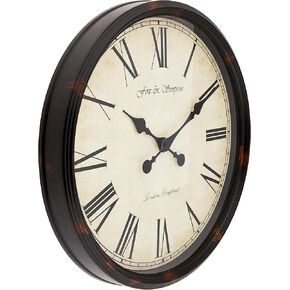 Grand Central Station Extra Large 50cm / 20-Inch Wall Clock in Cream (Black)