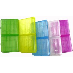 Honbay 10 PCS Battery Storage Case/Box/Organizer/Holder for AA/AAA 4 Cell Battery, Assorted Colors