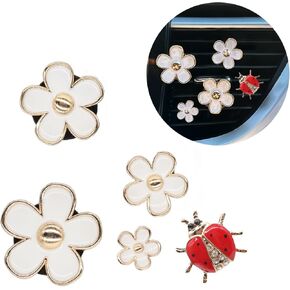 5 قطع زهور خنفساء تنفيس الهواء كليب اكسسوارات السيارات مجموعة 2 قطع زهرة الأقحوان الأبيض سيارة الهواء المعطر تنفيس كليب 3 قطع تنفيس الديكور كليب إعادة الملء سيارة الناشر سيارة الداخلية الجمالية in Kuwait