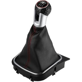 X AUTOHAUX Car 6 Speed Manual Gear Shift Knob for Volkswagen Jetta for VW GTI 2006-2014 for VW Golf Stick Shifter Knobs Cover Plastic Black