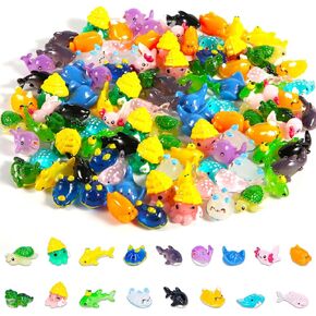 119pcs Resin Marine Animals, 17 Styles Miniature Ocean Animals Cute Marine Aquarium Ornaments Mini Sea Animals Figures for Party Favors Garden Fish Tank Decor