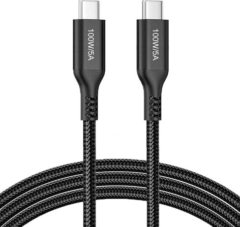 كابل USB C بطول 15 قدم إلى USB C 100 واط، سلك شحن سريع USB-C، كابل شحن Wosixima USB من النوع C متوافق مع iPhone 15، وMacBook Pro، وiPad Air 4، وiMac، وSamsung Galaxy S24/S23/S22، وGoogle Pixel 6، وPS5 ،أسود in Kuwait