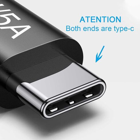كابل USB C بطول 15 قدم إلى USB C 100 واط، سلك شحن سريع USB-C، كابل شحن Wosixima USB من النوع C متوافق مع iPhone 15، وMacBook Pro، وiPad Air 4، وiMac، وSamsung Galaxy S24/S23/S22، وGoogle Pixel 6، وPS5 ،أسود in Kuwait