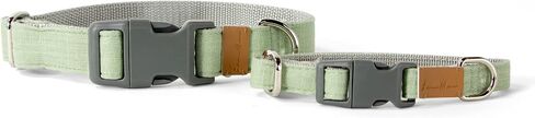 Sam and Maui Linen Blend Dog Collar, Green Tea S in Saudi Arabia