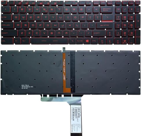 لوحة مفاتيح الكمبيوتر المحمول ذات التصميم الأمريكي KB لـ MSI GS63 GS60 GS70 GT72 GE62 GE72 PE60 PE70 GT62 GL62 GL62M GP62 GL72 GP72 PE62 GE63 GE73 GS63VR WS60 GE62VR GE73VR GT62VR، نص أحمر، إضاءة خلفية in Kuwait