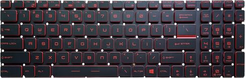 لوحة مفاتيح الكمبيوتر المحمول ذات التصميم الأمريكي KB لـ MSI GS63 GS60 GS70 GT72 GE62 GE72 PE60 PE70 GT62 GL62 GL62M GP62 GL72 GP72 PE62 GE63 GE73 GS63VR WS60 GE62VR GE73VR GT62VR، نص أحمر، إضاءة خلفية in Kuwait