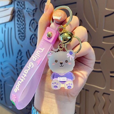 TOU-BEGUIN Cute Cartoon Animals Keychain Decoration, Soft Resin Handbag Accessories Holiday Christmas Gifts for Girls Women in Kuwait