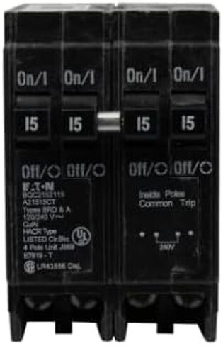 Eaton One 15 Amp 2 Pole and One 30 Amp 2 Pole Type BR, BQC Quadplex Circuit Breaker in Saudi Arabia