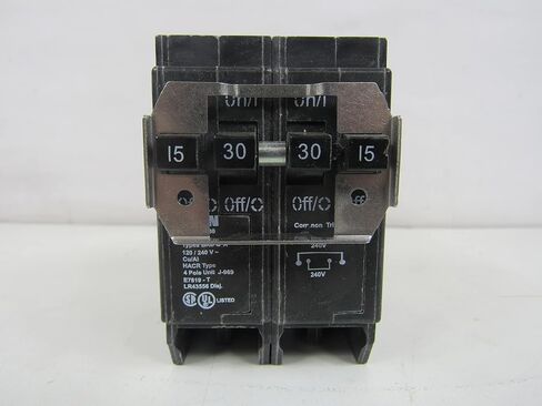 Eaton One 15 Amp 2 Pole and One 30 Amp 2 Pole Type BR, BQC Quadplex Circuit Breaker in Saudi Arabia