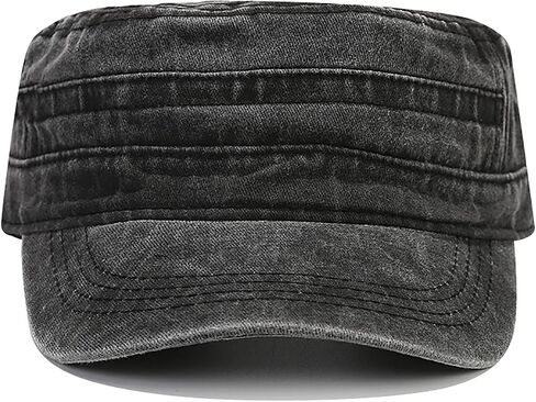 XYIYI Retro Washed Military Caps Cotton Cadet Army Caps Vintage Flat Top Cap in Saudi Arabia