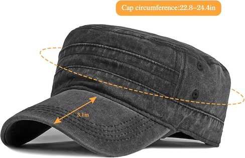 XYIYI Retro Washed Military Caps Cotton Cadet Army Caps Vintage Flat Top Cap in Saudi Arabia