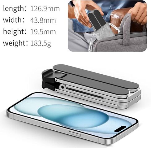 ZenRich Foldable Laptop Stand for Travel, Ergonomic Aluminum Laptop Holder Riser with 6-Levels Height Adjustment, Fits with MacBook Air, MacBook Pro, iPad, HP, Dell, Lenovo (Up to 17.3''), Silver in Saudi Arabia