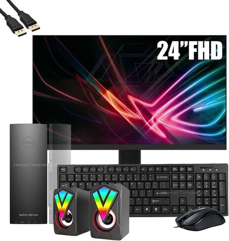 حزمة كمبيوتر مكتبي Dell OptiPlex 7090 Ultra Mini مع شاشة FHD مقاس 24 بوصة، وIntel Core i7-1185G7 4.4 جيجا هرتز، وذاكرة وصول عشوائي 16 جيجا بايت وذاكرة وصول عشوائي سعتها 256 جيجا بايت SSD، ولوحة مفاتيح وماوس، ونظام التشغيل Windows 11 Pro (متجدد) in Kuwait
