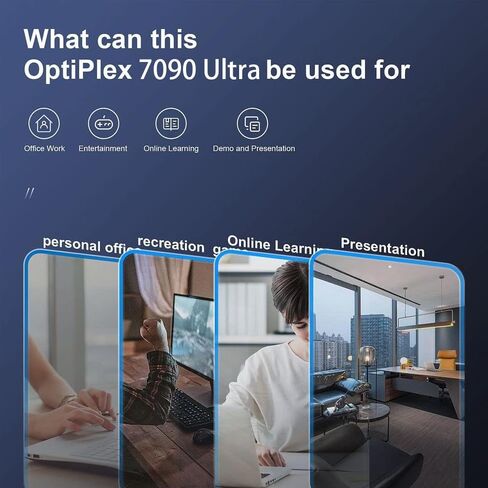 حزمة كمبيوتر مكتبي Dell OptiPlex 7090 Ultra Mini مع شاشة FHD مقاس 24 بوصة، وIntel Core i7-1185G7 4.4 جيجا هرتز، وذاكرة وصول عشوائي 16 جيجا بايت وذاكرة وصول عشوائي سعتها 256 جيجا بايت SSD، ولوحة مفاتيح وماوس، ونظام التشغيل Windows 11 Pro (متجدد) in Kuwait