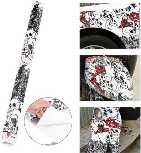 50 * 150cm/19.6 * 59" Skeleton Automotive Decals,Automotive Vinyl Wraps Car Stickers for Car Body, Motorcycle, Laptop in Saudi Arabia