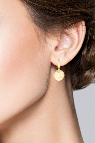MiaBella 18K Gold Over Sterling Silver Italian High Polished Round Bead Ball Dangle Leverback Earrings for Women 12mm, 14mm 925 Made in Italy in Saudi Arabia