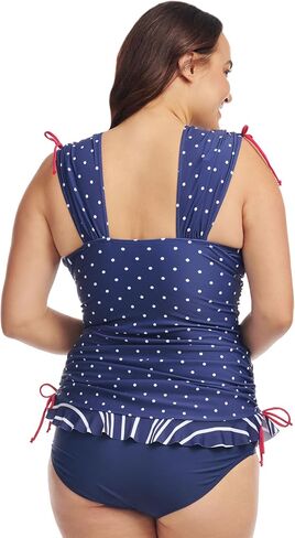 Mazu Women's Plus Size Tankini Tops Tummy Control Swimsuits Adjustable Length Swimwear Top Only in Saudi Arabia