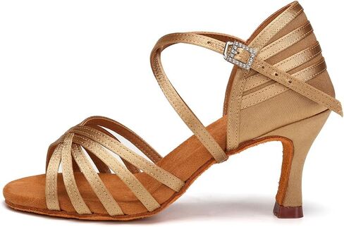 أحذية الرقص اللاتيني الاحترافية للسيدات من AOQUNFS، أحذية الرقص اللاتينية السالسا من الساتان، WZSP2324 in Kuwait