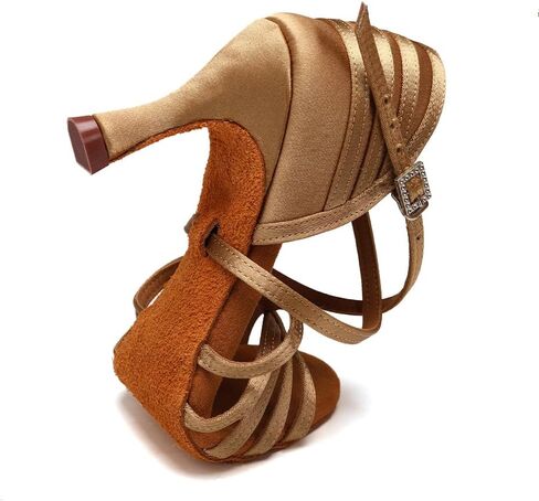 أحذية الرقص اللاتيني الاحترافية للسيدات من AOQUNFS، أحذية الرقص اللاتينية السالسا من الساتان، WZSP2324 in Kuwait